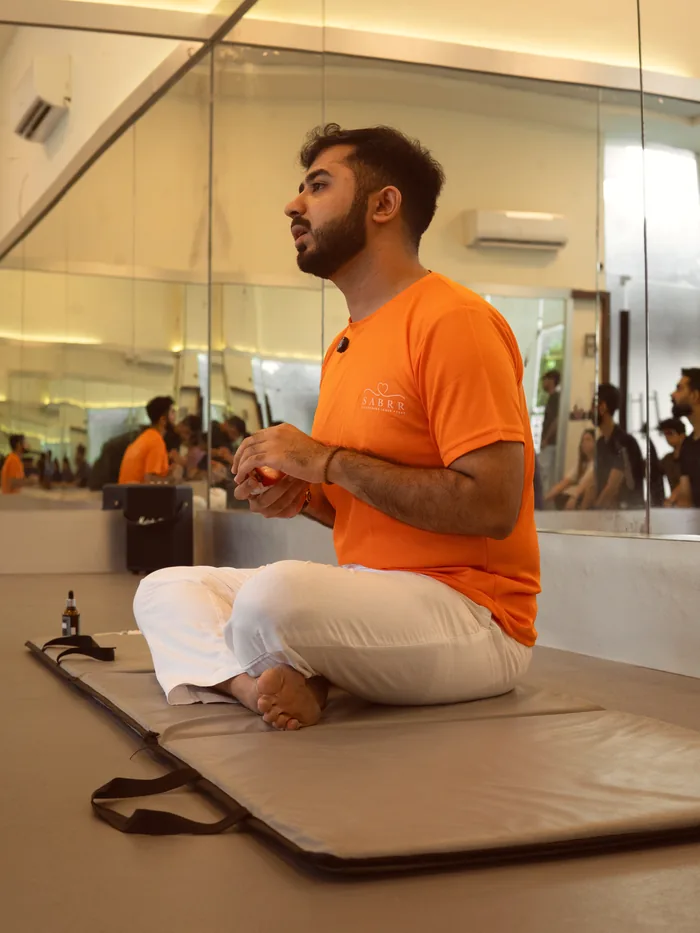 The teacher - a Sabrr breathwork session in Delhi